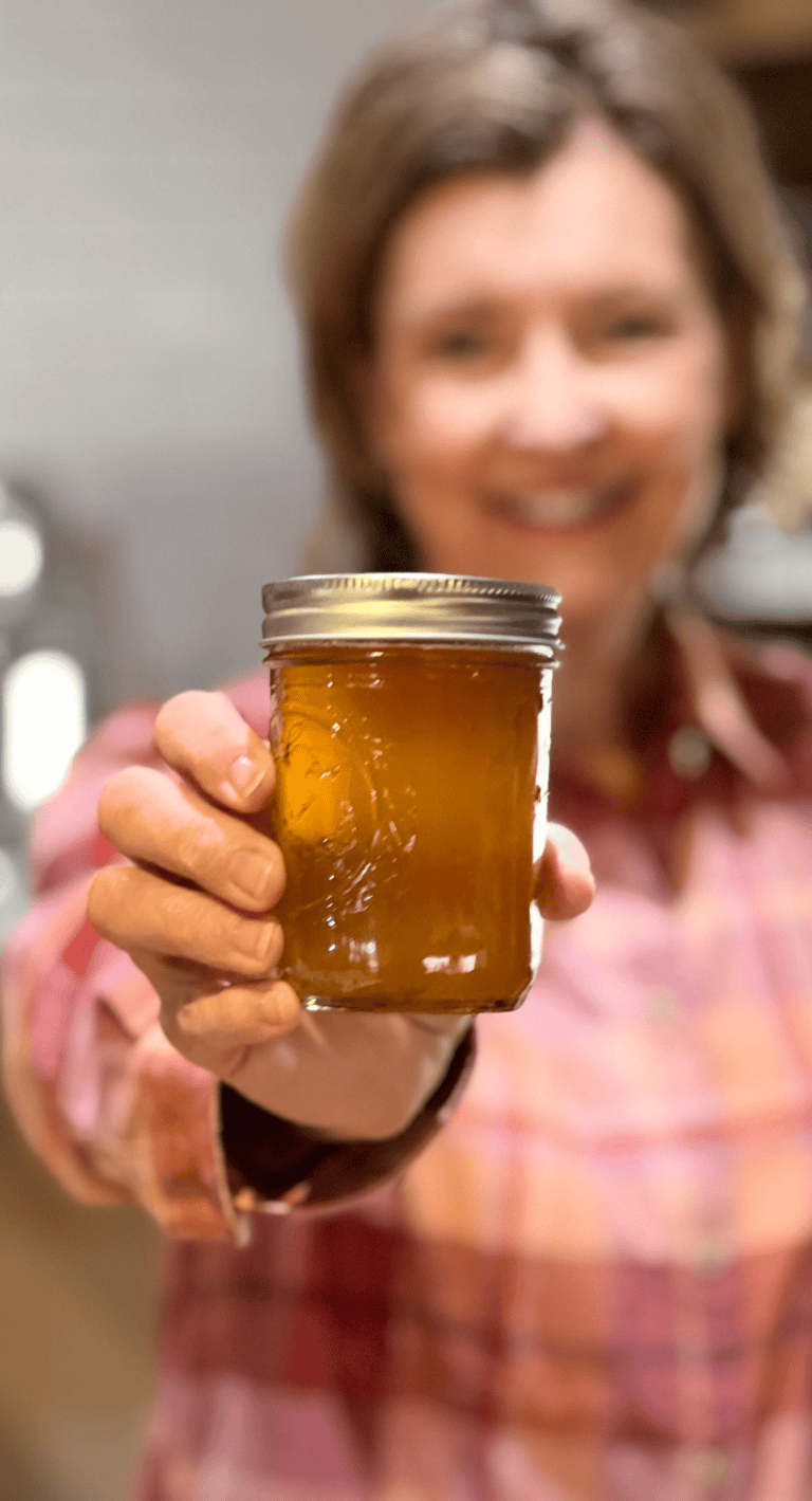 A jar of Oswald Vineyard Jelly show close up